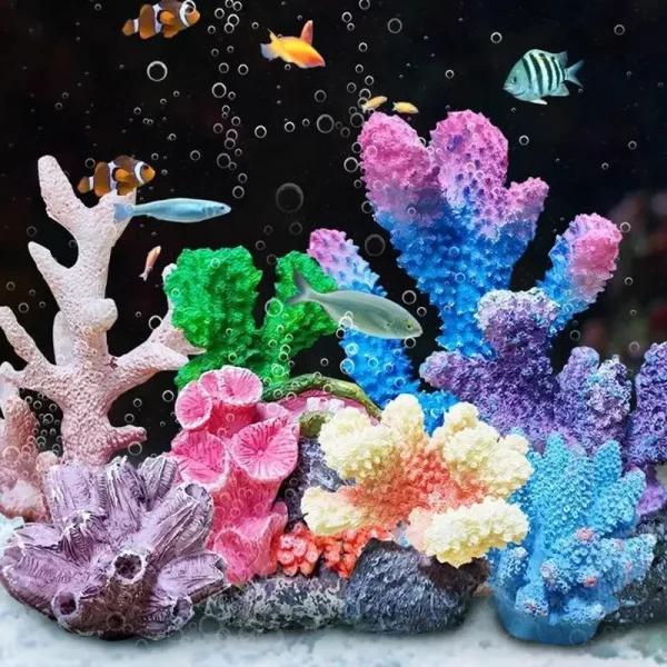 Aquarium Coral Ornament Set Artificial Tree Decor Fish Tank Accessories Hideout