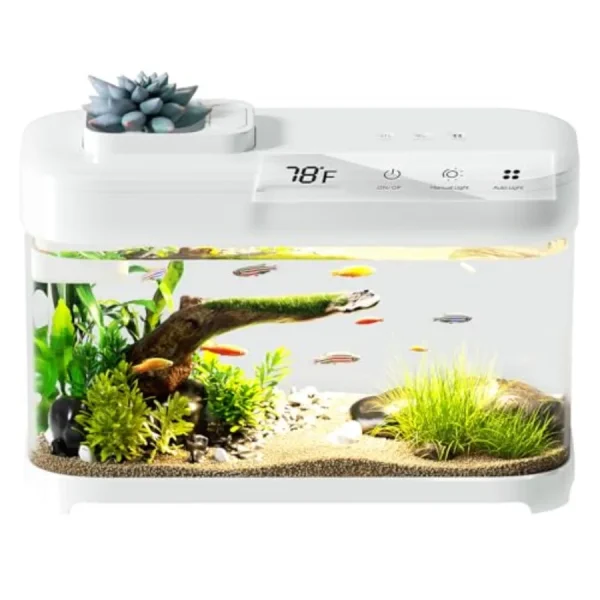 Smart Betta Fish Tank 3-Gallon Acrylic Aquarium with Temperature Monitor