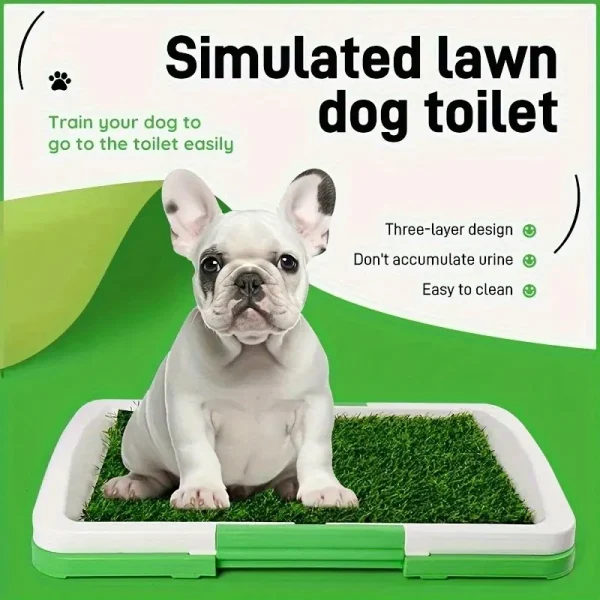 Dog Training Pad with Artificial Turf – Anti-Slip, Odor-Control Indoor Pet Toilet for Puppies & Dogs