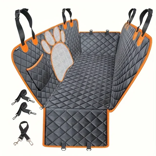 Dog Seat Cover – Waterproof Hammock, Heavy Duty, Scratch-Resistant, Anti-Slip Rear Car Protector for Dogs